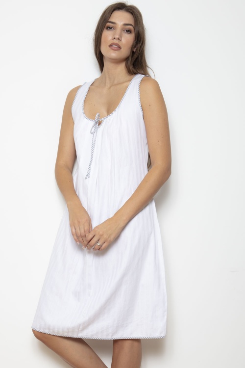 100% Cotton Superfine Shadow Stripe Nightdress